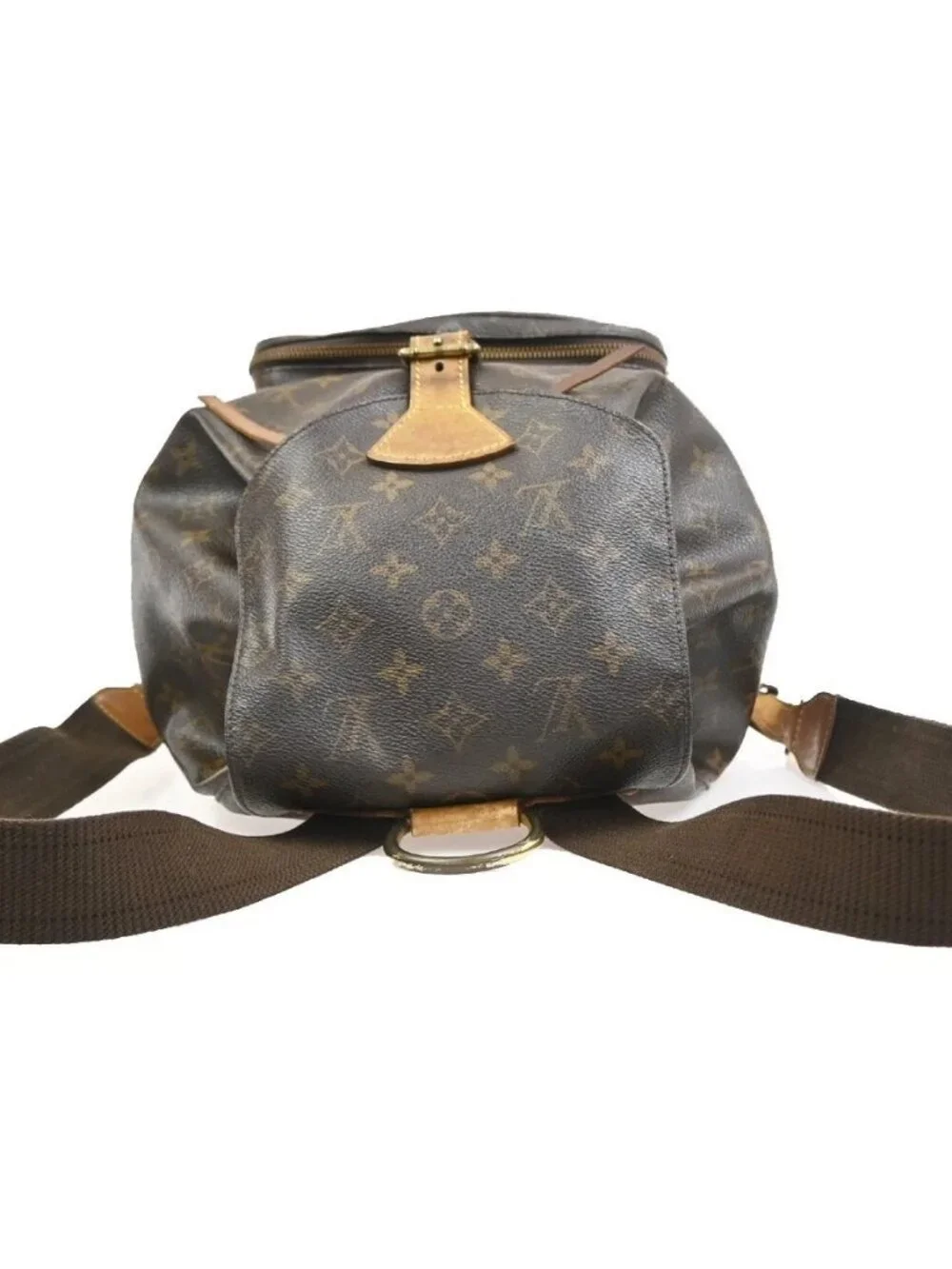 LOUIS VUITTON Montsouris GM Backpack Bag Monogram Leather Brown M51135 72KD487